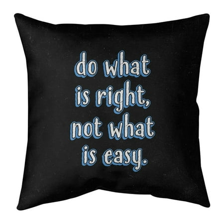 UPC: 0655172420745 | ArtVerse Quotes Do What is Right Quote Chalkboard Style Pillow (w/Rmv Insert)-Spun Poly 26 x 26 Large