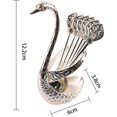thumbnail image 2 of Juego de cucharas de postre de café, soporte de base de cisne de metal, organizador de cucharas con 6 cucharas, juego de vajilla creativa, soporte de estilo de cisne decorativo, 2 of 4