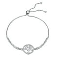 thumbnail image 2 of Bracelet Tennis Arbre de Vie Rond Argent Sterling 925 Zircon CZ Chaîne Ancre Réglable 10 Pouces, 2 of 4