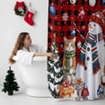 thumbnail image 5 of Christmas Snowman Bathroom Shower Curtain Squirrel Cat Xmas Tree Ball Plaid Winter Waterproof Washable Shower Curtains for Bathtub Bath Decor with Grommets and Hook 72 X 72 Inch, 5 of 8