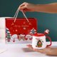 thumbnail image 1 of Adornos navideños, regalos navideños. Bonita taza navideña con tapa y cuchara. Taza de cerámica con Papá Noel y reno. Taza con tapa., 1 of 3