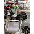 thumbnail image 4 of Outdoor Tablecloth with Umbrella Hole and Zipper, Geometric Black Round Table Cloth 60 Inch Waterproof Tablecloth, Abstract Goldeb White Boho Circle Dot Picnic Table Cover for Patio Camping, 4 of 7