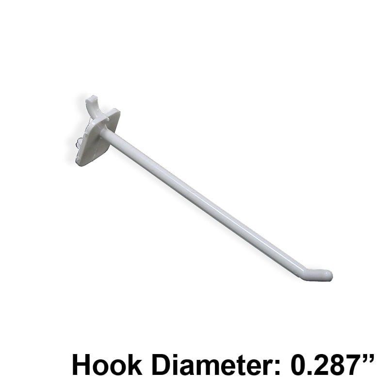 25mm Hole Centre Pegboard Pack of 10 White Plastic Pegboard Hook For 6mm 