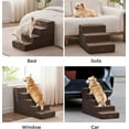 thumbnail image 3 of Made4Pets Corduroy 4-Step Dog Stairs for Bed, Brown, 3 of 7