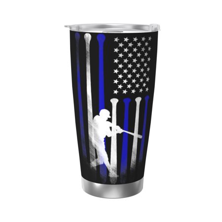 

Baseball American Flag 20 Oz Water Bottle Insulated Tumblers Stainless Steel Cups Double Wall Tumbler with Lid