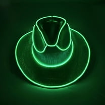 LED Party Cowboy Hat - Lighted Western-Style Hat for Festive Events, Bright LED Lights Enhance Party Atmosphere, Comfortable to Wear, Perfect for Concerts, Halloween Or Christmas Parties, Green, 1pcs