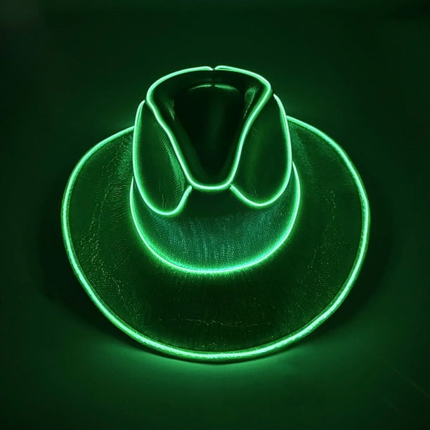 Sombrero de vaquero de LED, verde