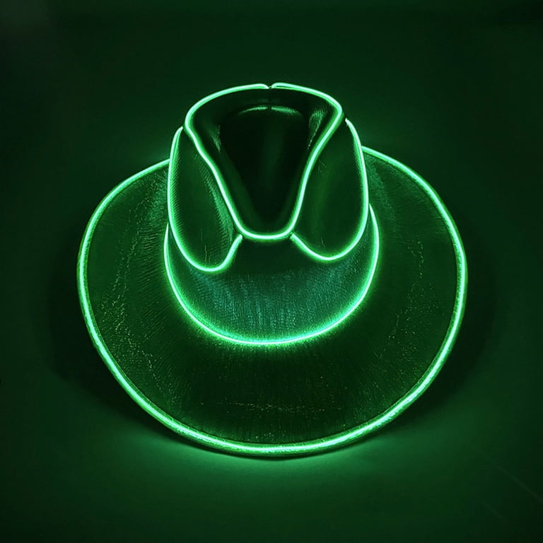 Light Up Cowboy Hat, LED Flashing Party Hat with 4 Modes  display picture 3
