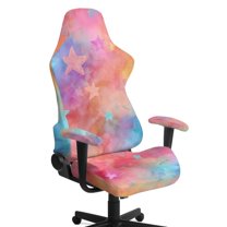 Xixirimido Gaming Chair Covers Stretch Removable Washable Computer Reclining Gaming Chair Protector Slipcovers with Armrest Covers, Colorful Tie-dye Stars
