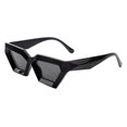 thumbnail image 2 of Geometric Trapezoid Shape Sunglasses Modern Gem Cut Frame Bold Style UV400 Black, 2 of 4