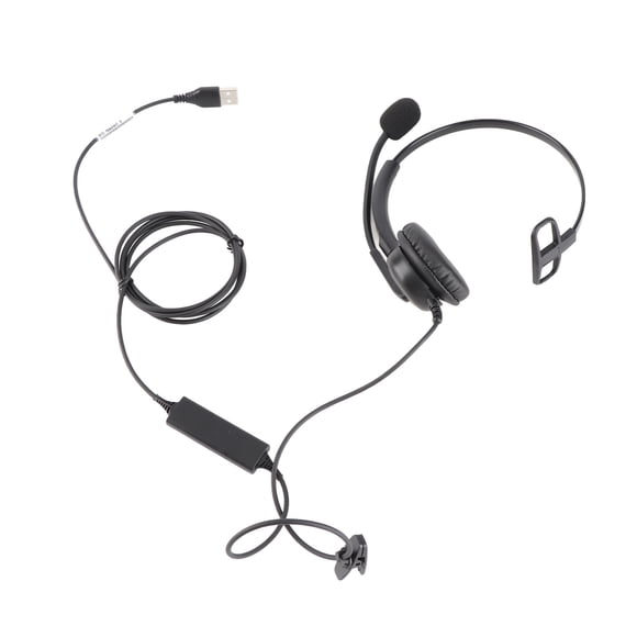 Auriculares de una sola oreja, cómodos, ligeros, con cancelación de ruido, con cable y micrófono para centro de llamadas, oficina, puerto USB.