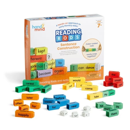 hand2mind Reading Rods Sentence Construction, Sentence Building for Kids, Science of Reading Manipulatives