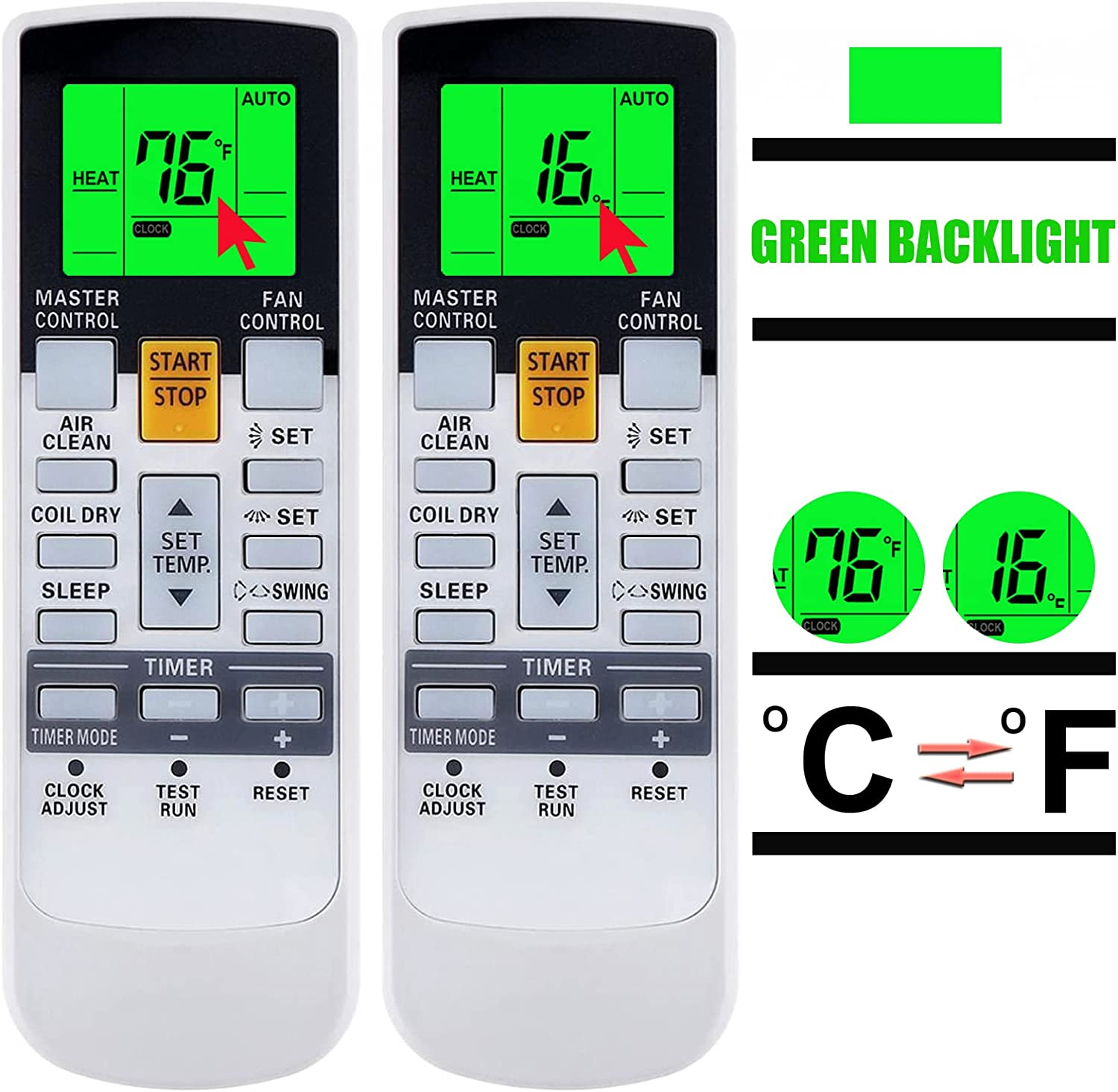 Replacement Remote Control For Fujitsu ASU12RLF1, ASU12RLS2, ASU12RL2 AC Units