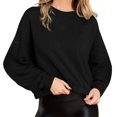 thumbnail image 4 of Gibobby Sudadera oversize mujer Sudadera de Forro Polar Suave con Cuello Redondo Sudadera para Mujer(Negro,CH), 4 of 5