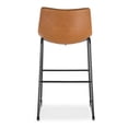 thumbnail image 3 of Heavenly Collection 30" Bar Height Stool Set of 2, Tan Upholstered Seat with Black Metal Base, Modern Kitchen & Bar Seating, 3 of 5