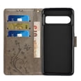 thumbnail image 7 of Designed for Google Pixel 8 Pro Case, Wrist Strap Flip Kickstand PU Leather Wallet Case Cash Card Slots Holder, Protective Shockproof Pattern Women Cover for Google Pixel 8 Pro, Gray, 7 of 7