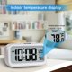 thumbnail image 4 of Peakeep Reloj despertador digital con luz nocturna, funciona con pilas y temperatura interior, reloj pequeño de escritorio (blanco), 4 of 5