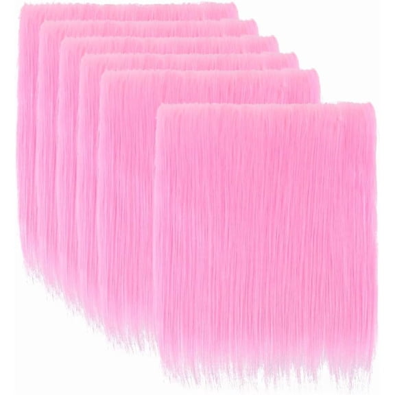 6PCS Fox Fur Fabric Squares 10"×10" Precut Fluffy Fur Square Patches Shaggy Artificial Craft Plush Rug Cloth for Costumes DIY Crafts Pillows Pad Christmas Gnomes Pearl Pink Pink