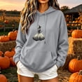 thumbnail image 2 of Juebong fashion Women's Graphic Halloween Hoodie Vintage Distressed Dark Tone Witch Printed Sweatshirt Solid Color Long Sleeve Hooded Pullover with Kangaroo Pocket Loose Fit Casual Fall Outwear, 2 of 5
