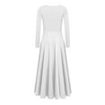 thumbnail image 5 of Aislor Girls Praise Dance Dress Long Sleeve Worship Church Dancewear Liturgical Lyrical Church Robe White 10, 5 of 7