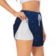 thumbnail image 1 of Balery Sparkling Blue Glitter Pantalones cortos deportivos para mujer con forro y dos bolsillos, elásticos, para entrenamiento, gimnasio, yoga-X-Large, 1 of 7