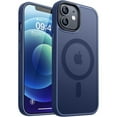 thumbnail image 1 of Entronix Heavy Duty Case For iPhone 12, 12 Pro, Translucent Matte Back, Magnetic Sturdy Case, Navy, 1 of 5