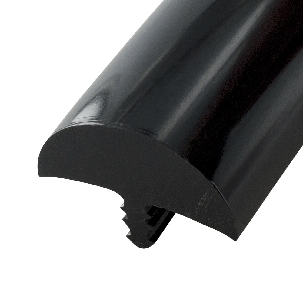 Outwater Plastic T Molding Tee Mldg 11/4" Glossy Black Flexible PVC