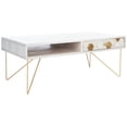thumbnail image 6 of SAFAVIEH Reveena Bohemian Coffee Table, White Wash/Brass, 6 of 12