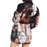 HAORUN Women Japanese Floral Loose Kimono Coat Cardigan Yukata Casual ...
