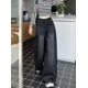 thumbnail image 3 of Pantalones acampanados holgados de pierna ancha negros Vintage americanos fruncidos de longitud completa pantalones vaqueros de cintura alta Y2k ropa de calle pantalones vaqueros elegantes para mujer, 3 of 5