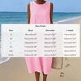 thumbnail image 3 of Maqroz Summer Dresses for Women Gingham Sleeveless Tank Maxi Dress Loose Fit Breathable Cotton Linen Vacation Beach Holiday Sundresses Outdoor Outfits Pink S, 3 of 5