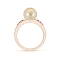 thumbnail image 2 of ANGARA Golden South Sea Cultured Pearl Ring with Rubies in 14K Rose Gold for Women | June Birthstone, Birthday, Anniversary, Jewelry Gift for Women | Pearl Ring, 2 of 9