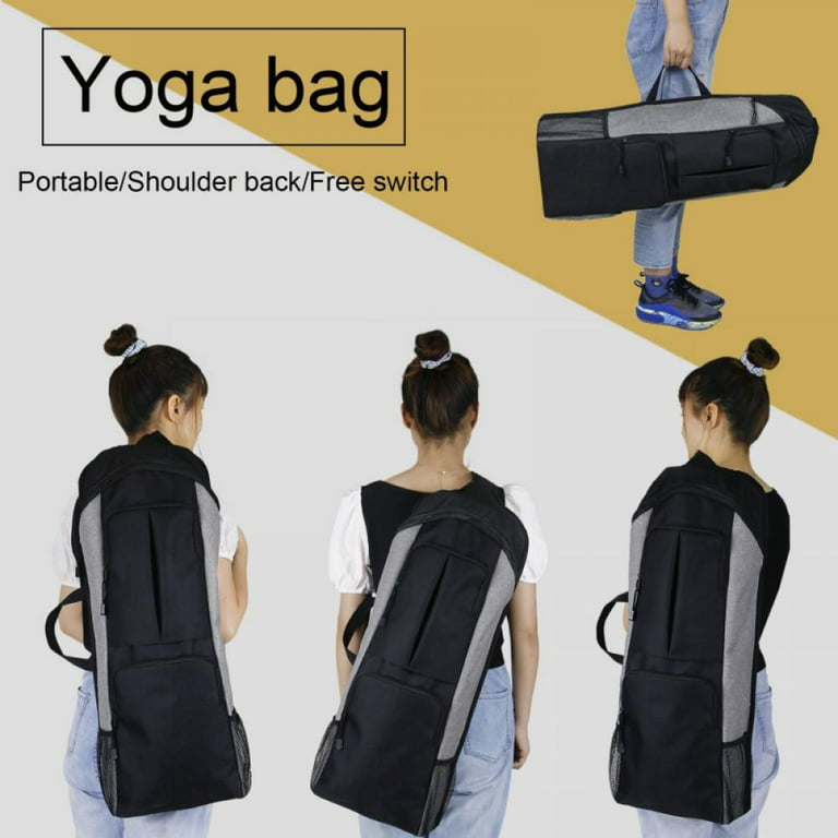 Yoga Mat Holder Carrier, Yoga Backpack Fits 1/2 Inch Thick Mat, Large  Pockets & Water Bottle Holders, Full Zip Yoga Mat Carrying Bag for Women  Men Gym
