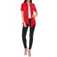 thumbnail image 4 of Women's Casual Short Sleeve Draped Open Front Solid Cardigan, 4 of 5