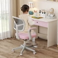 thumbnail image 2 of Costway Kids Desk Chair Children Study Chair with Adjustable Height, Armrest & Footrest Pink, 2 of 10