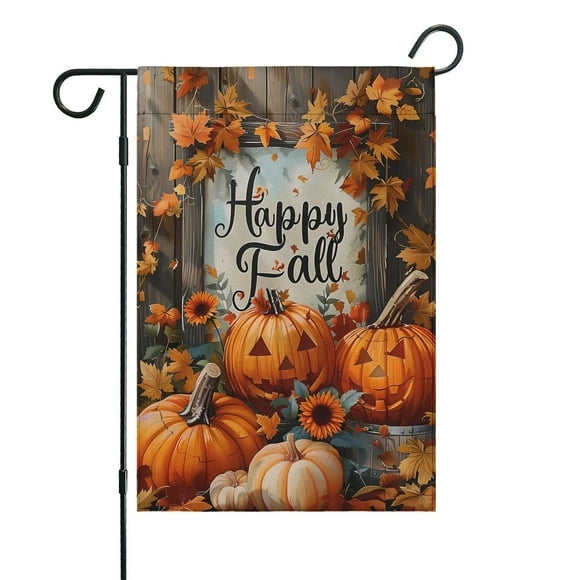 Thangksgiving Outdoor Flag Burlap Welcome Flag Hello Fall Pumkin Welcome Flag Autumn Holiday Vertical Double Sided Outdoor Flag for Home, Autumn Farmhouse Holiday Outside 12.5''×18''in.