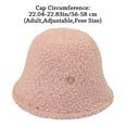 thumbnail image 2 of Winter Lamb Wool Warm Casual Bucket Hat Panama Hat Fisherman Cap Sun Cap PINK, 2 of 8