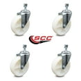 thumbnail image 2 of 5 Inch Nylon Wheel Swivel 12mm Threaded Stem Caster Set Service Caster Brand, 2 of 2