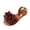 Summer Sandals # Brown, variant on Womens Slide Sandals Floral Decor Flat Sandals with Metal Ring Ankle Bracelet Pearl Accents Open Toe Summer Shoes Chic Non-Slip Walking Footwear for Travel