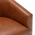 thumbnail image 6 of Gaven Caramel Faux Leather Wood Base 360 Degree Swivel Accent Chair, 6 of 8