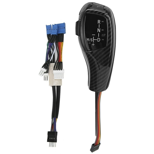 Kit de modificación de perilla de palanca de cambios LED automática LHD eléctrica, compatible con BMW E46 E60 E61, reacondicionamiento para estilo F30, textura de fibra de carbono Jadeshay A