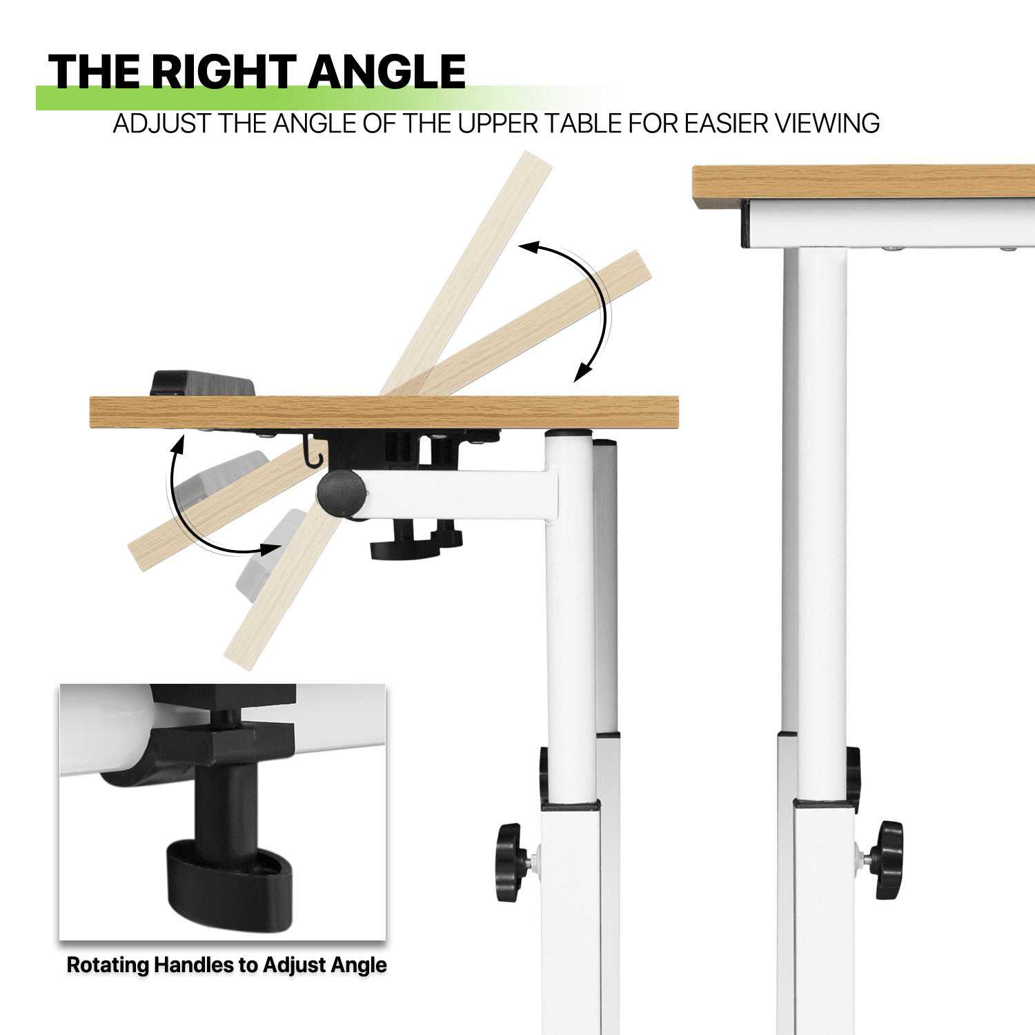 Magshion Complete Computer Workstation Desk, Rolling Standing Laptop Table with Monitor Shelf & Host Rack for Home, Natural