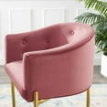 thumbnail image 4 of Tufted Counter Stool Chair, Velvet, Metal Steel, Pink, Modern Contemporary Urban Design, Bar Pub Cafe Bistro Hotel Restaurant Hospitality, 4 of 8
