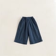 thumbnail image 2 of Boys Striped Wide Leg Linen Blend Pants Full Length Casual Trousers for Toddlers Kids Navy 2 Years-3 Years, 2 of 4