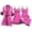 Hot Pink, variant on Silk Pajamas for Women Set 4pcs Plus Size Cami Nightgown Shorts with Belted Robe Lounge Sleepwear