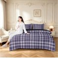 thumbnail image 5 of Manfei Classic Plaid 7-Piece King Bedding,Vintage Check King Bed in a Bag,Purple,Black Reversible, 5 of 7