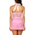 thumbnail image 6 of Atogsazn Lingerie for Women V Neck Nightwear Satin Sleepwear Lace Chemise Mesh Nightdress Chemise Nightie A-Pink XXXL on Clearance, 6 of 7