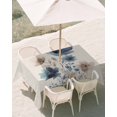 thumbnail image 2 of Outdoor Tablecloth with Umbrella Hole, Navy Blue Floral Spillproof Waterproof Outdoor Table Cover, Watercolor Flowers Farmhouse Linen Patio Tablecloths for Party Picnic Camping, Rectangle 54"x80", 2 of 9