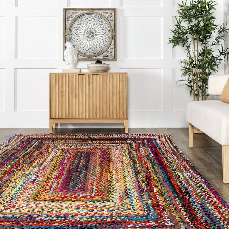nuLOOM Tammara 8 X 11 (ft) Braided Oval Indoor Stripe Area Rug in the Rugs  department at