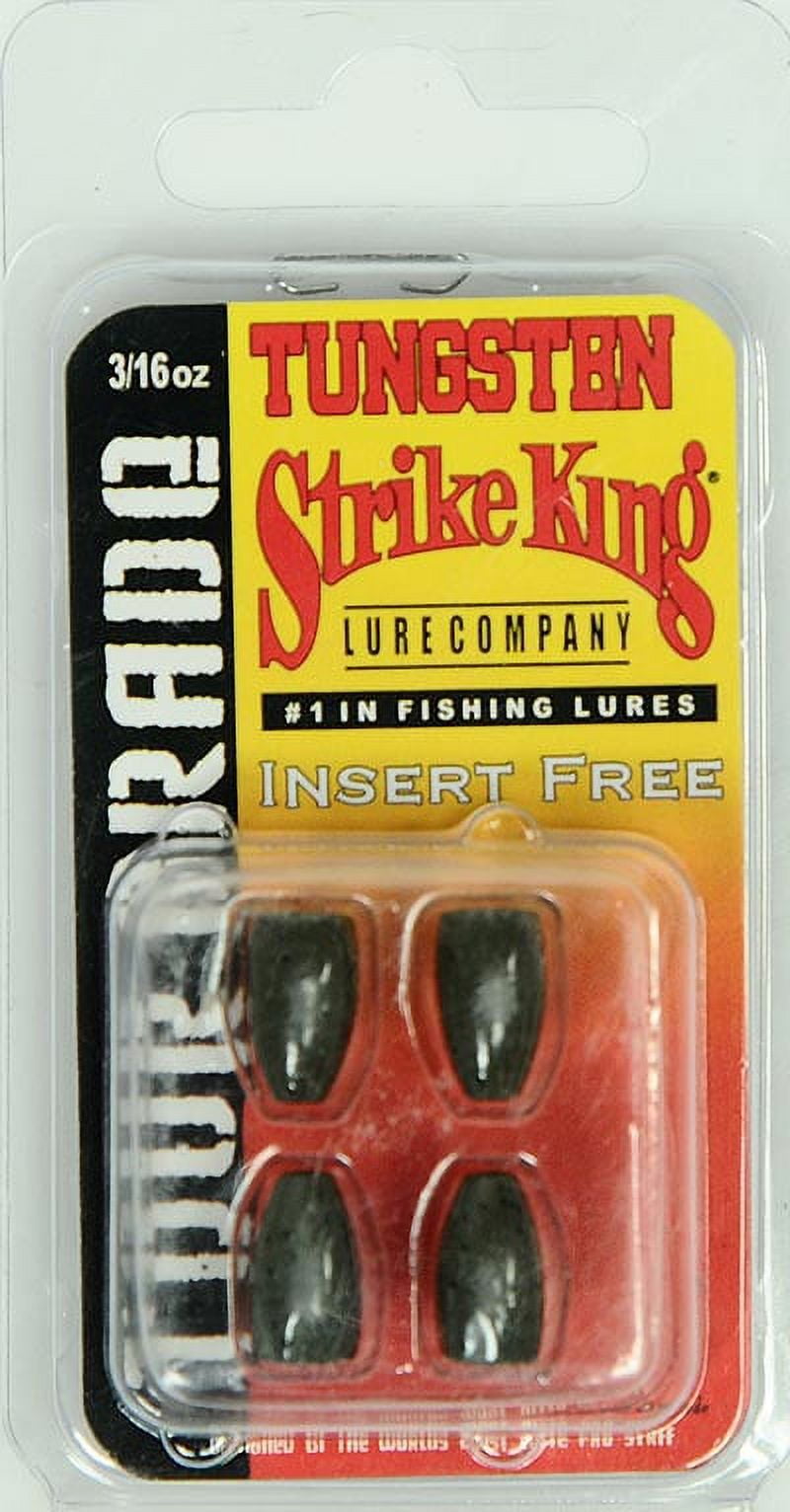 (2 pack) Strike King Tungsten Bullet Worm Weight 3/16 Ounce Green Pumpkin 4 Pack